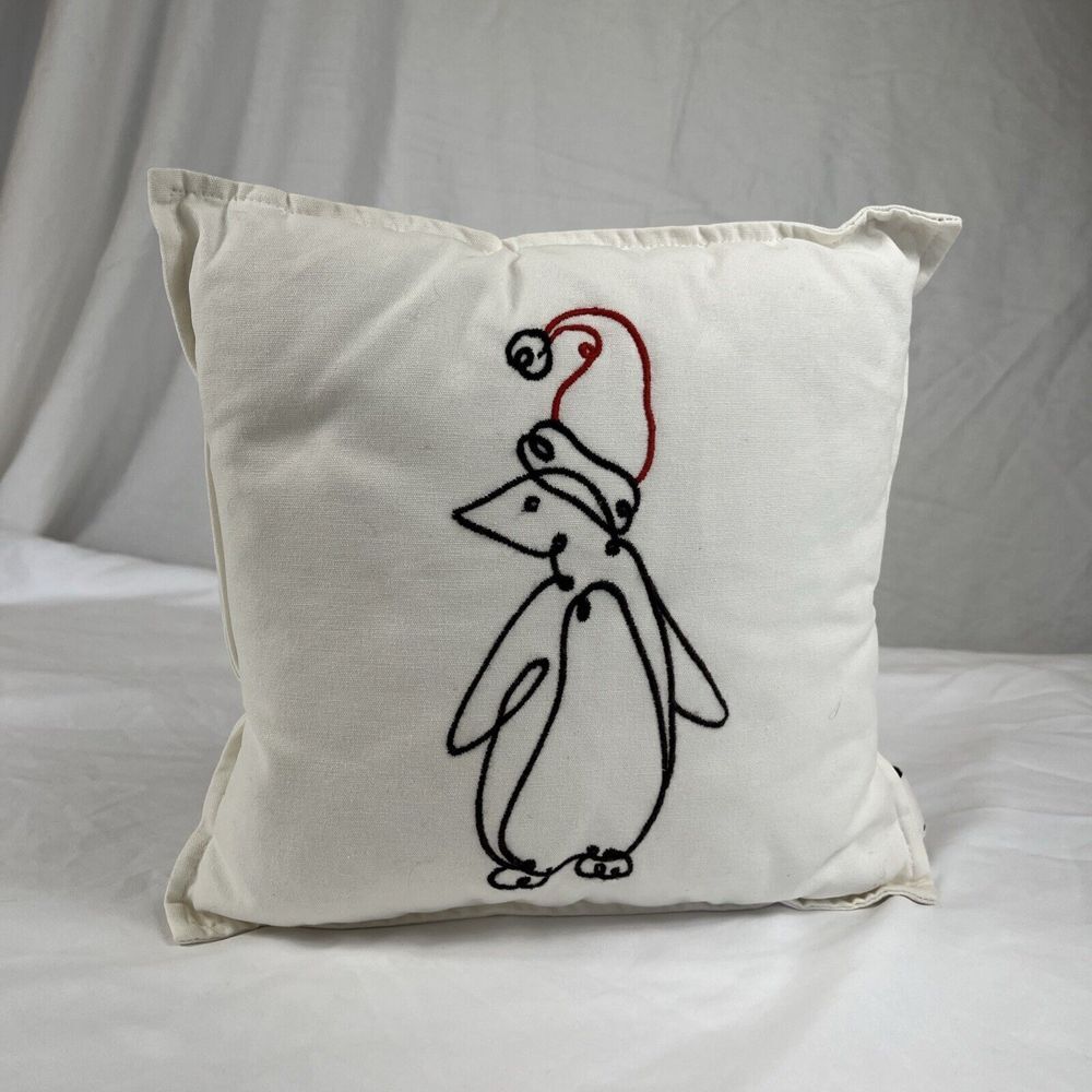 Ellen Degeneres Penguin Embroidered Throw Pillow ‎ 10.5"x 10.5"